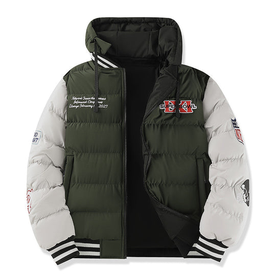 Herren Multifunktionale Steppjacke mit Kapuze und einzigartigem Design Nord Taschen