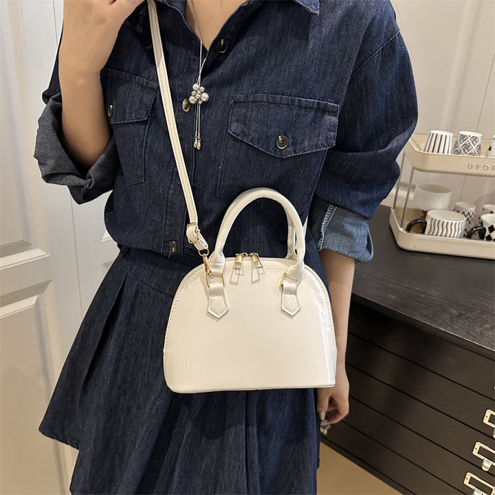 Damen Handtasche mit glänzender Oberfläche und abnehmbarem Schulterriemen Nord Taschen