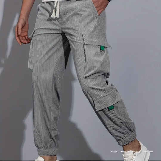 Herren Utility-Cargohose im Joggerstil aus strukturierter Baumwollmischung mit elastischem Bund & Mehrfachtaschen Nord Taschen