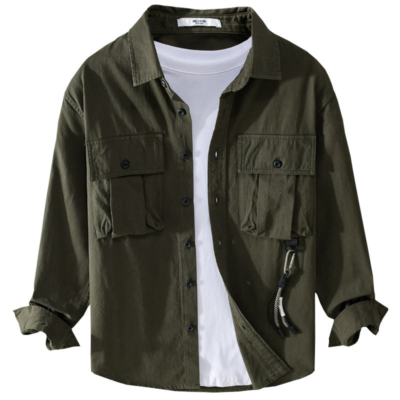 Herren Utility-Overshirt mit Doppel-Brusttaschen und Karabinerdetail Nord Taschen