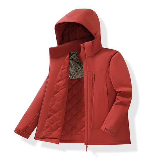 Herren Wasserabweisende gesteppte Thermo-Outdoorjacke mit Kapuze und verdeckten Reißverschlusstaschen Nord Taschen