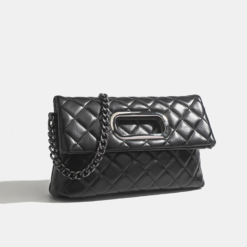 Damen Clutch-Tasche mit elegantem Rautenmuster und hochwertigem Kettenverschluss Nord Taschen