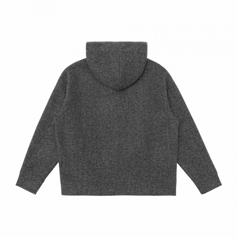 Unisex Oversize Kapuzenpullover aus melierter Fleece‑Mischung mit Henley‑Knopfblende und Kängurutasche Nord Taschen