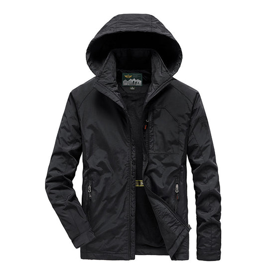 Herren Tech‑Hoodie‑Parka mit Mikrofleece‑Innenlage und verdeckten Reißverschlüssen Nord Taschen