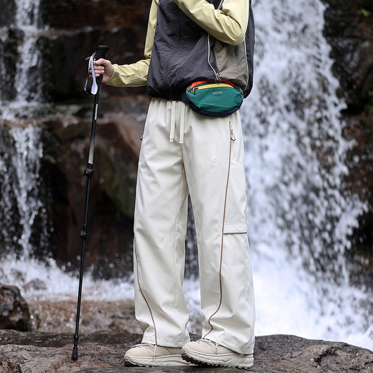 Unisex Wasserabweisende technische Cargo-Hose mit weitem Bein, Reißverschlusstaschen und Kordelzug Nord Taschen