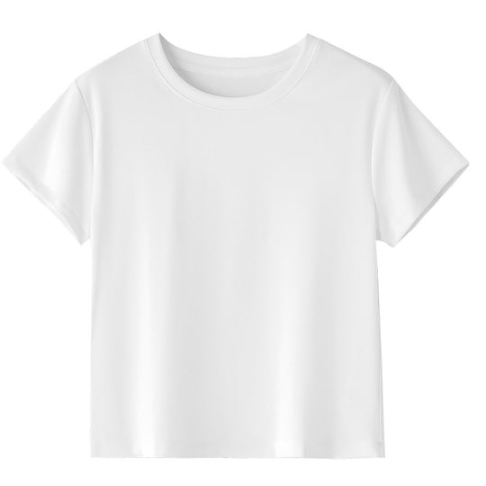 Damen Kurzgeschnittenes Boxy-T-Shirt aus weichem Baumwollstretch mit Rundhalsausschnitt Nord Taschen