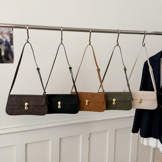Damen Umhängetasche mit luxuriösem Veloursleder und eleganter Schnappschließe Nord Taschen
