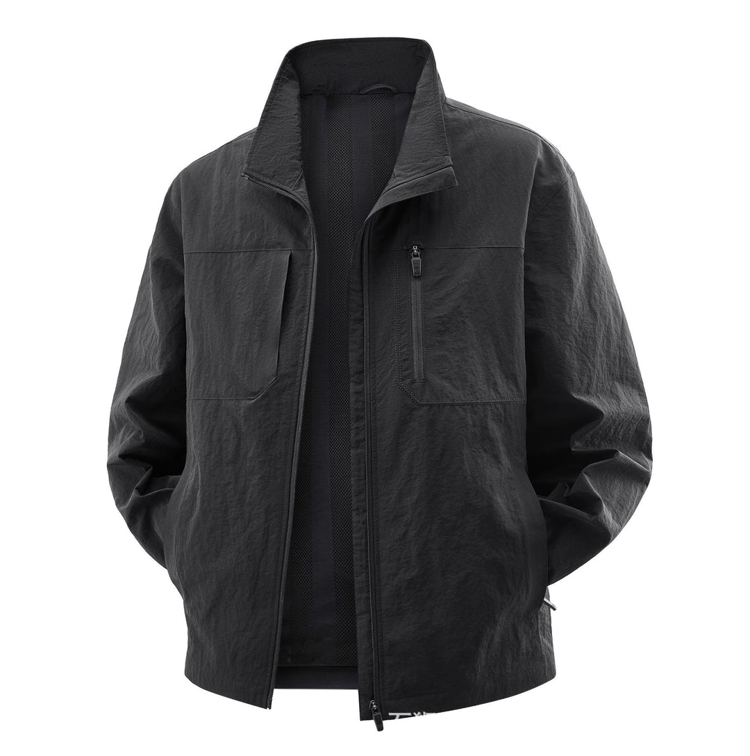Herren Leichte Field-Utility-Jacke mit Mesh‑Futter, Stehkragen und Reißverschlusstaschen Nord Taschen