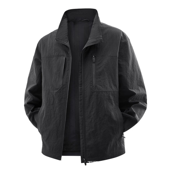 Herren Leichte Field-Utility-Jacke mit Mesh‑Futter, Stehkragen und Reißverschlusstaschen Nord Taschen
