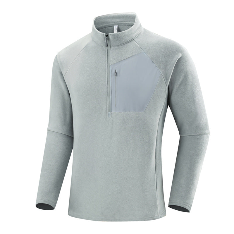 Herren Leichter Performance-Fleecepullover mit Viertel-Reißverschluss und Brusttasche Nord Taschen