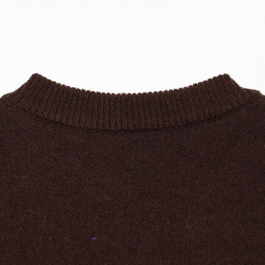 Damen Feinstrick-Rundhals-Pullover mit übergroßem Punktmuster Nord Taschen