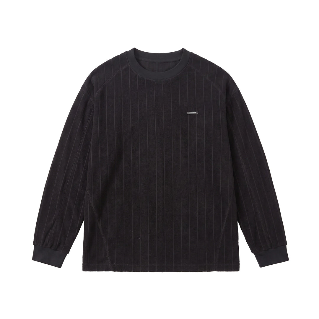 Unisex Gerippter Oversize-Pullover mit Raglanärmeln und Metalllogo Nord Taschen