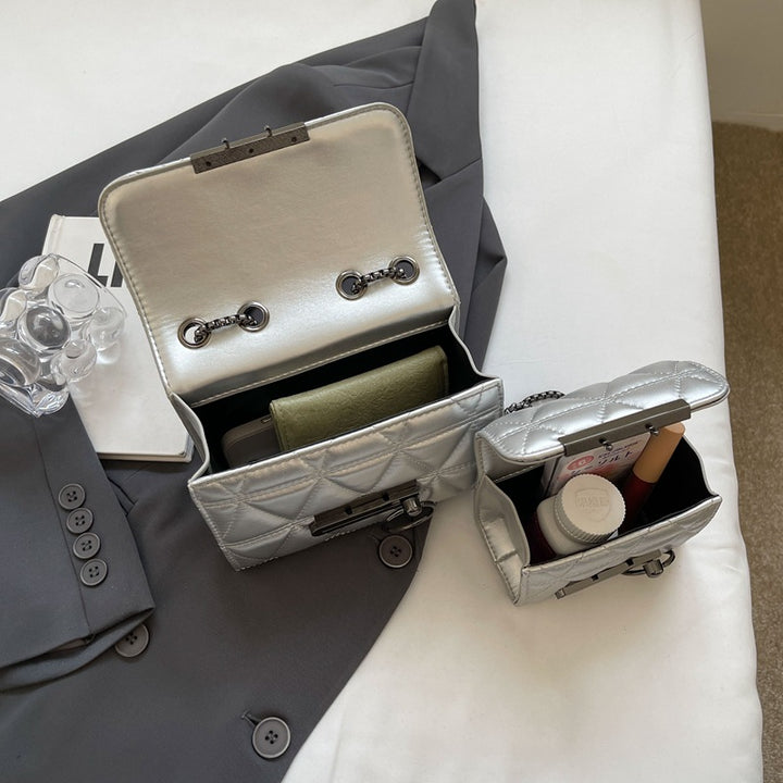 Damen schicke Handtasche mit gestepptem Design Nord Taschen