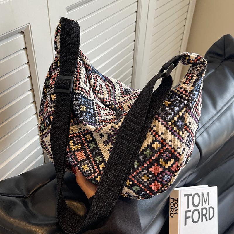 Damen Hobo-Tasche mit buntem geometrischem Muster Nord Taschen
