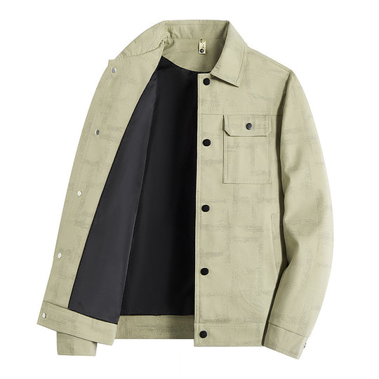 Herren Leichte Overshirt-Jacke mit dezenter Reptilprägung und Druckknopfverschluss Nord Taschen