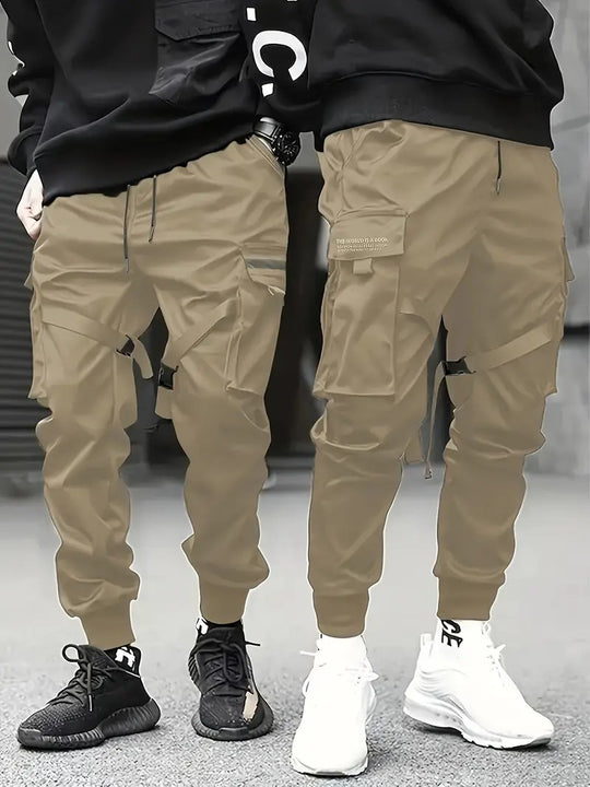 Herren Technische Cargo-Jogginghose mit Mehrfachtaschen, Gurtriemen & elastischem Bündchen Nord Taschen