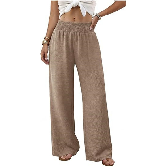 Damen Palazzo-Loungehose mit hohem Smokbund und weitem Bein Nord Taschen