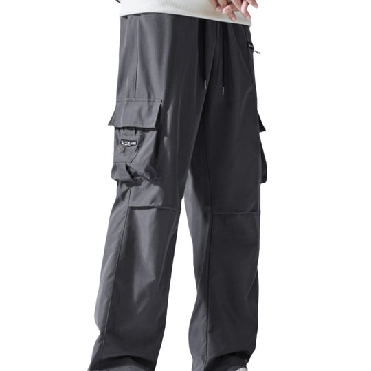 Herren Weite Cargo‑Hose im Baggy‑Cut mit Tunnelzugbund, Zipper‑Tasche & Klappfächern Nord Taschen
