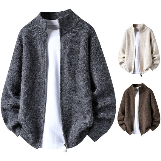 Damen Gemütliche Strickjacke mit Reißverschluss Nord Taschen