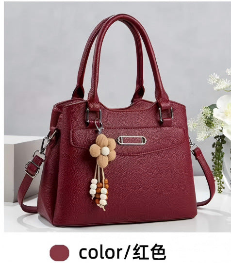 Damen elegante Handtasche mit abnehmbarem Blumen-Anhänger Nord Taschen