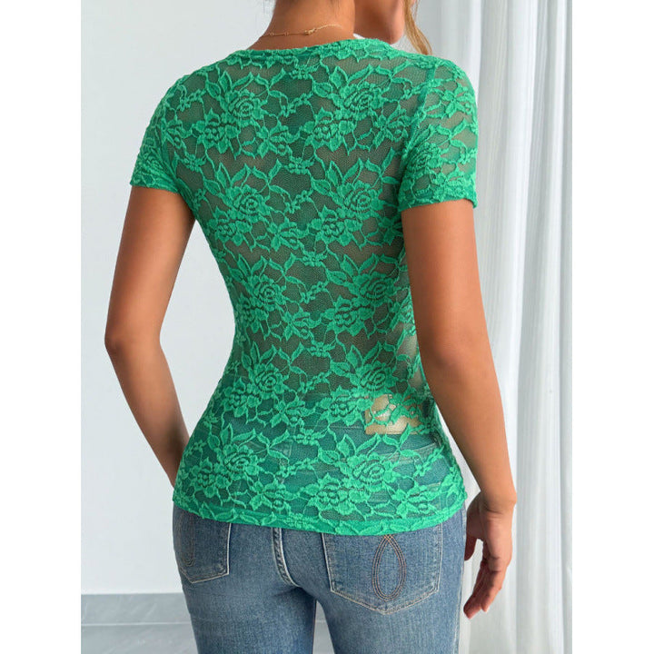 Damen Spitzen-Bodysuit mit dekorativem V-Ausschnitt