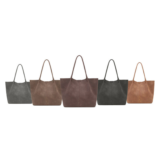 Damen Großzügige Tragetasche mit elegantem Suede-Finish und praktischem Druckverschluss Nord Taschen