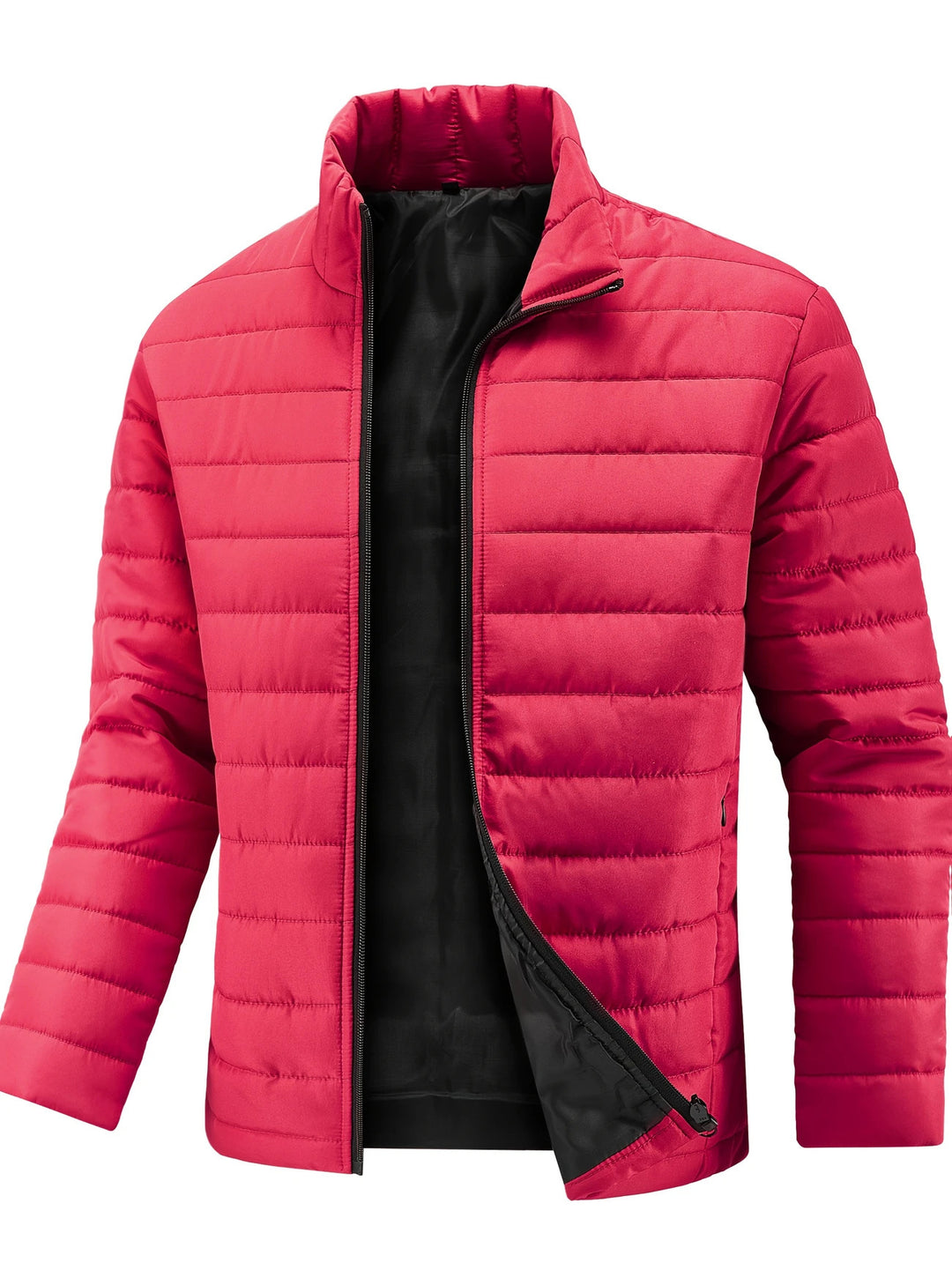 Herren Ultraleichte gesteppte Stehkragen-Isolationsjacke mit verdecktem Reißverschluss Nord Taschen