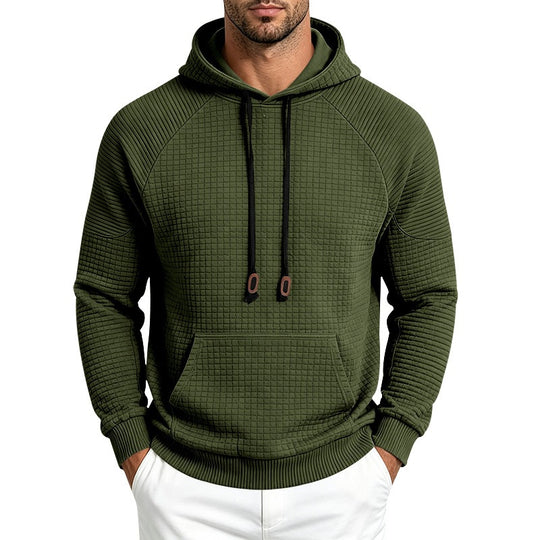 Herren Thermo-Waffel-Hoodie mit Raglanärmeln und Kängurutasche Nord Taschen