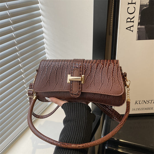 Damen elegante Umhängetasche mit Kroko-Prägung und praktischem Schulterriemen Nord Taschen