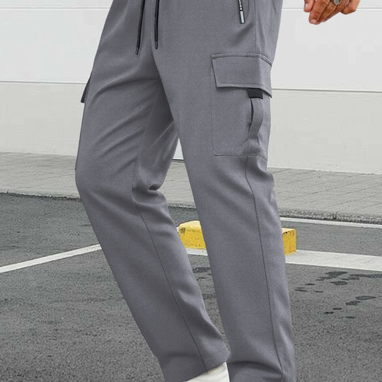 Herren Tapered-Cargo-Jogginghose mit verdecktem Tunnelzug, Zip‑Tasche & Utility‑Klappe Nord Taschen