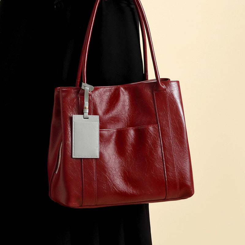 Damen elegante Tragetasche mit strukturiertem Kunstleder und praktischen Fächern Nord Taschen