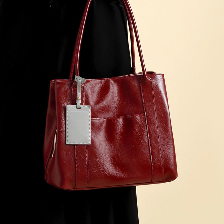 Damen elegante Tragetasche mit strukturiertem Kunstleder und praktischen Fächern Nord Taschen