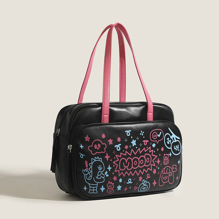 Damen Umhängetasche mit verspieltem Grafikdesign und hochwertigen Kunstledergriffen Nord Taschen