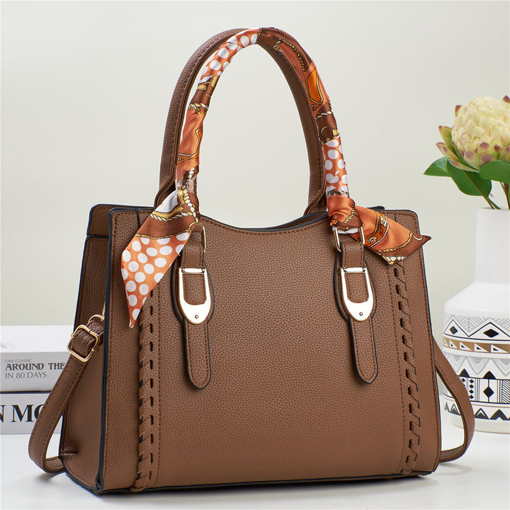 Damen elegante Handtasche mit dekorativem Schal Nord Taschen