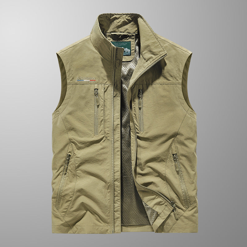 Herren Outdoor-Utility-Anglerweste mit atmungsaktivem Meshrücken und multifunktionalen Taschen Nord Taschen