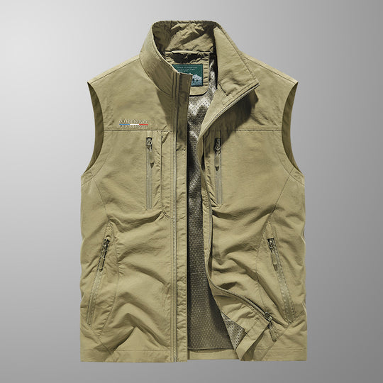 Herren Outdoor-Utility-Anglerweste mit atmungsaktivem Meshrücken und multifunktionalen Taschen Nord Taschen