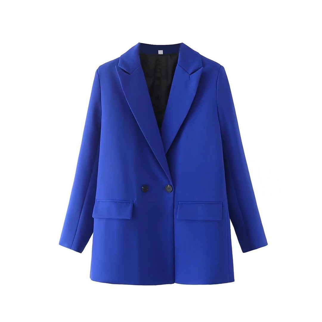 Damen Langer Oversize-Blazer mit markantem Revers, Pattentaschen und leichter Schulterpolsterung Nord Taschen
