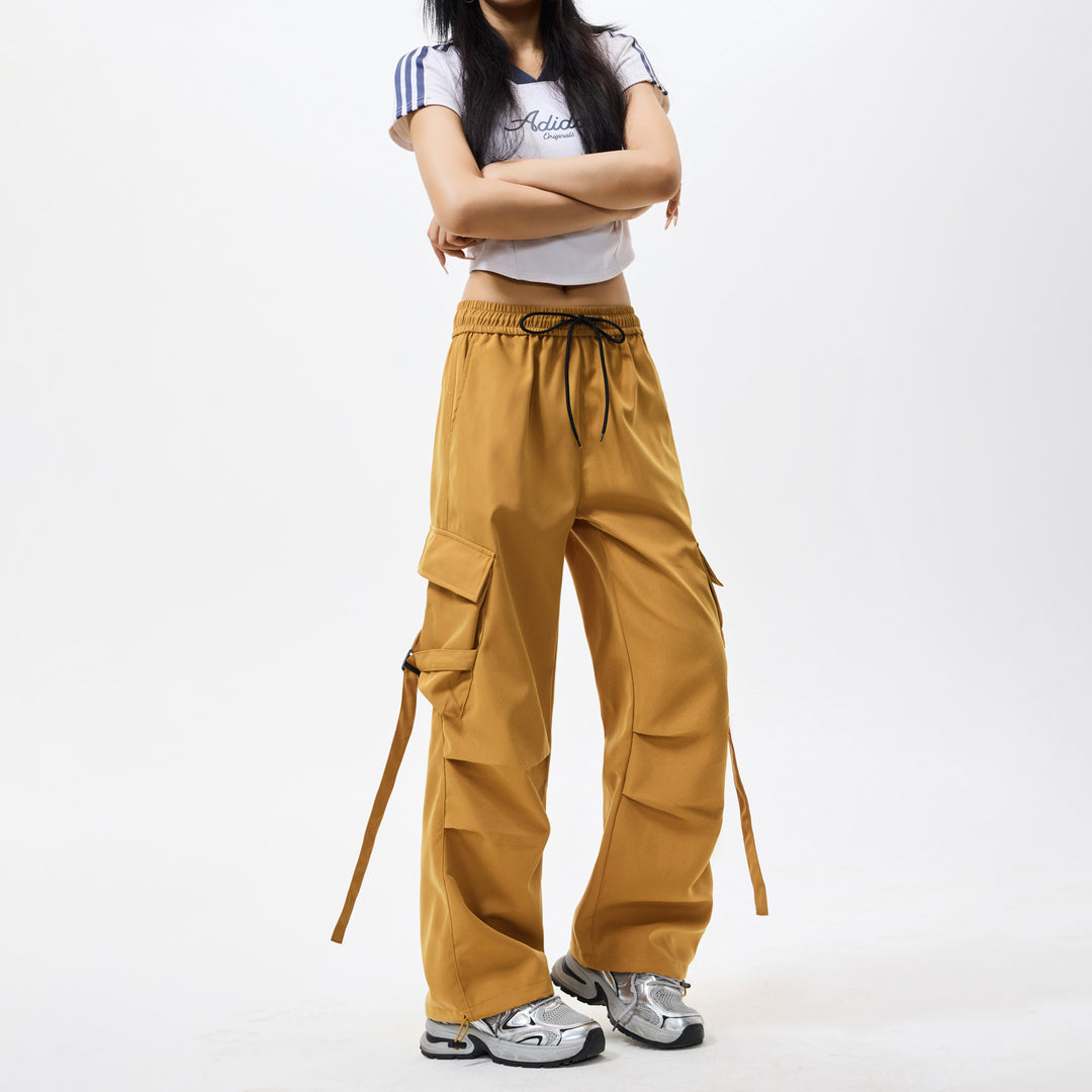 Herren Baggy‑Cargo‑Hose mit modularen Klappfächern, Band‑Details und Kordelbund Nord Taschen