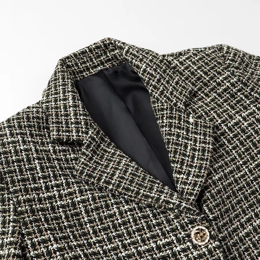 Damen Kurzblazer aus Bouclé‑Tweed mit kastiger Cropped‑Silhouette Nord Taschen