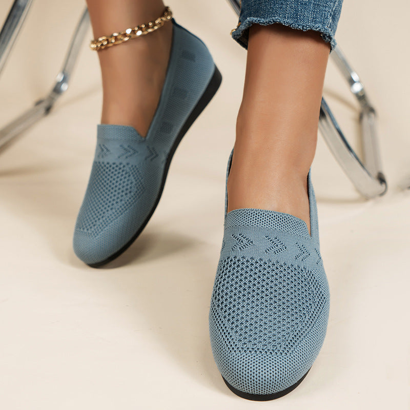 Damen Atmungsaktive Slip-On Sneakers mit flexiblem Strickdesign - Arvani