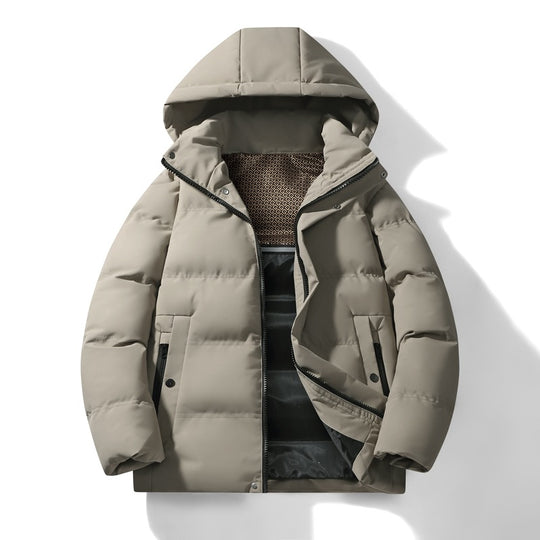 Herren Wattierte Kapuzen‑Thermo‑Steppjacke mit winddichter Hülle & versteckter Druckknopfblende Nord Taschen