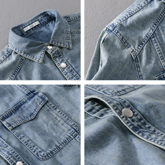 Herren lässiges Oversize Jeanshemd Nord Taschen