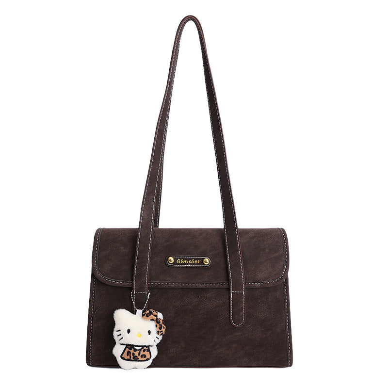 Damen modische Handtasche im charmanten Lederlook mit abnehmbarem Anhänger Nord Taschen