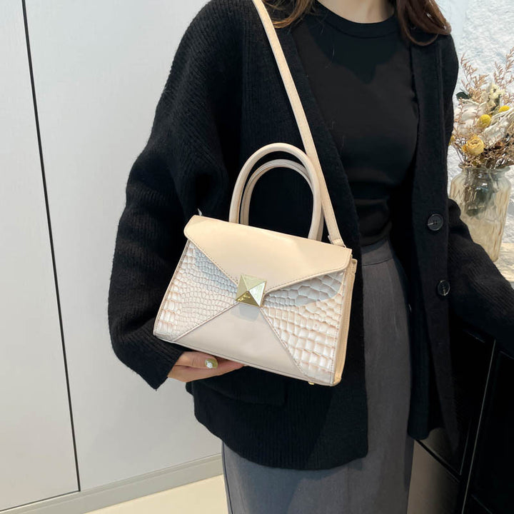 Damen elegante Handtasche mit moderner Krokodilprägung und stilvollem Verschluss Nord Taschen