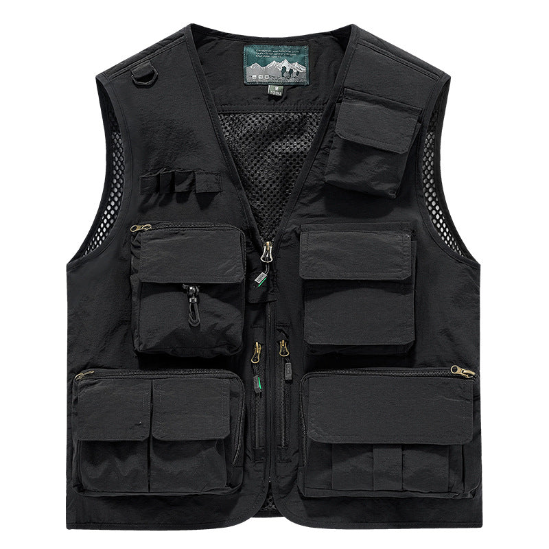 Herren Outdoor-Utility-Anglerweste mit atmungsaktivem Meshrücken und multifunktionalen Taschen Nord Taschen
