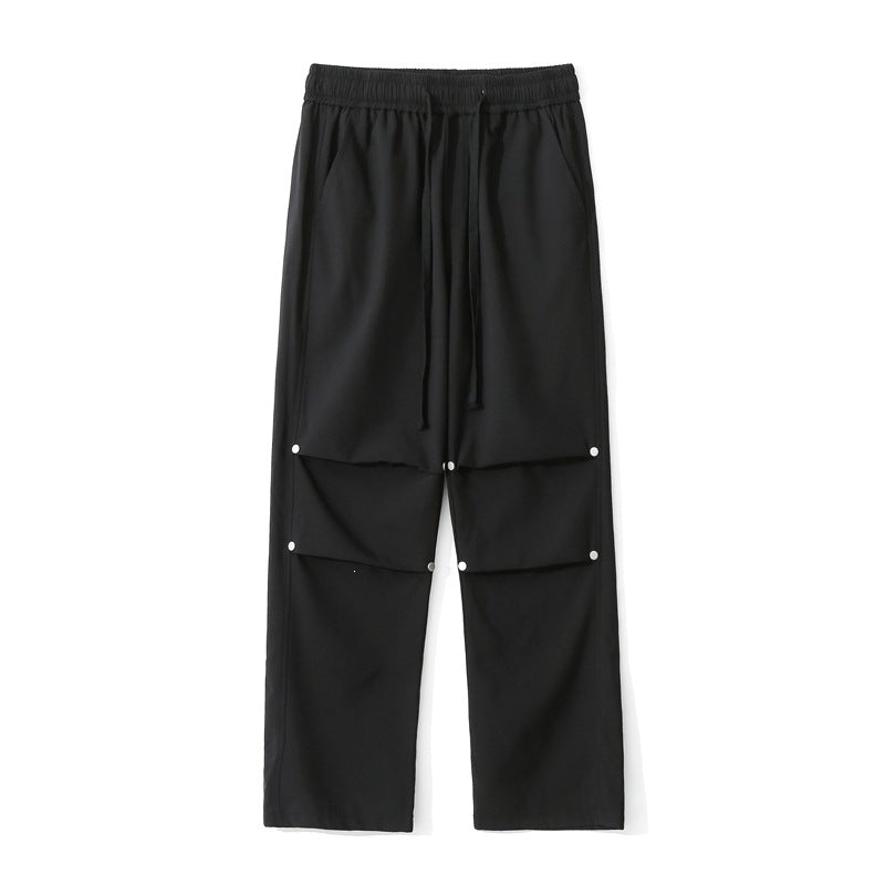Damen Locker geschnittene Cargo-Hose mit Druckknopf‑Paneelen und Tunnelzugbund Nord Taschen