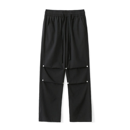 Damen Locker geschnittene Cargo-Hose mit Druckknopf‑Paneelen und Tunnelzugbund Nord Taschen
