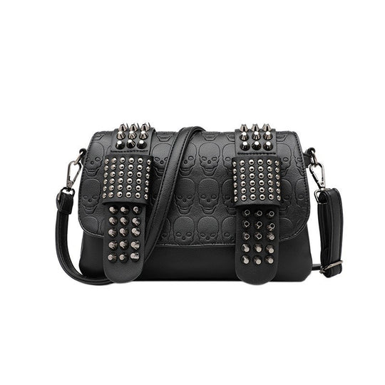 Damen Hobo-Tasche mit modischen Nieten und einzigartigem Totenkopf-Design Nord Taschen