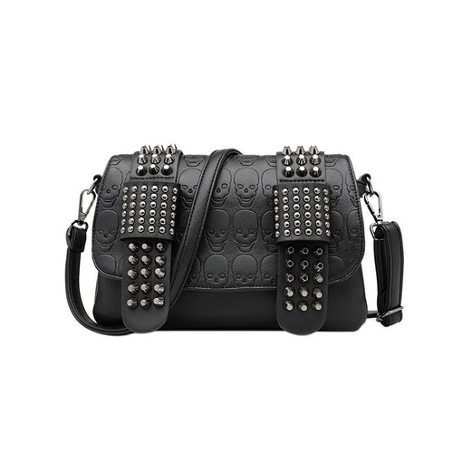 Damen Hobo-Tasche mit modischen Nieten und einzigartigem Totenkopf-Design Nord Taschen