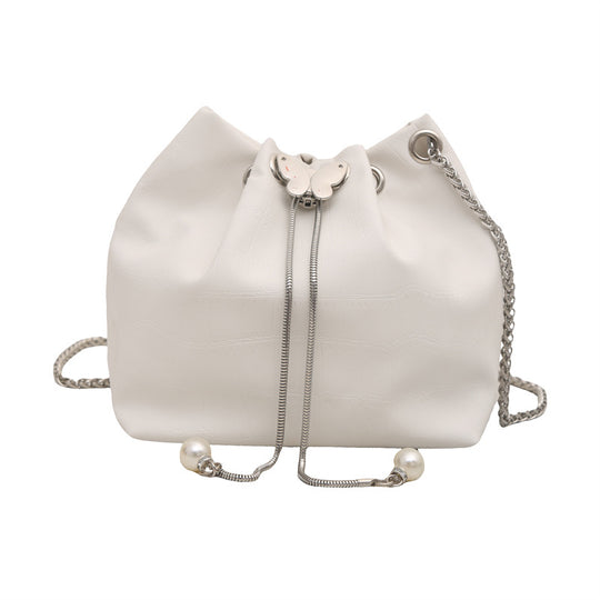Damen Handtasche mit elegantem Kordelzug und detaillierter Schlangenprägung Nord Taschen